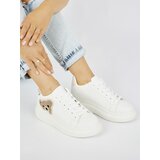 Shelvt White women's sports shoes with a teddy bear | shoptok.hr