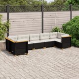 The Living Store Vrtna sedežna garnitura 7-delna z blazinami črn poli ratan - Vrtna Sedežna Garniture, (21458686) | Shoptok.si