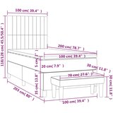 Krevet s oprugama i madracem plavi 100 x 200 cm od tkanine | shoptok.hr