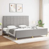  Okvir za krevet bez madraca svjetlosivi 200 x 200 cm od tkanine | shoptok.hr