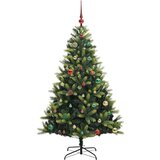 vidaXL Umjetna zložljiva božićna jelka 150 LED Zelena 150 cm PVC in PE | Shoptok.si