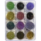 L&K Set gliter pigmenata za nokte Holographic, 12 komada, Šareni Cene