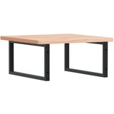  Zidna polica za umivaonik od čelika i masivne bukovine Smeđa 60 x 60 x 2.5 cm | shoptok.hr