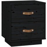 Maison Chic Nočna omarica - Nočna miza črna 40x34x45 cm trdna borovina, (21689247) Cene