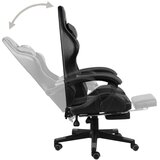 vidaXL racing stol z oporo za noge črno in sivo umetno usnje | Shoptok.si