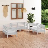 Maison Chic Seti vrtnega pohištva - Vrtna garnitura - Vrtni pohištvo set 6-delna bela trdna borovina, (21821014) | Shoptok.si