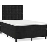 Box spring postelja z vzmetnico črna 120x200 cm žamet, (20792087) | Shoptok.si