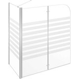 vidaXL Tuš stena za kopalno kad 120x68x130 cm kaljeno steklo s črtami | Shoptok.si