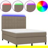Maison Chic Box spring postelja - Vzmetna postelja z vzmetnico LED taupe 140x200 cm blago SL15919, (21895692) | Shoptok.si