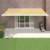 vidaXL Zložljiva tenda rumena in bela 5x3 m blago in aluminij Cene