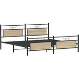 Metalni okvir kreveta bez madraca boja hrasta sonome 193x203 cm | shoptok.hr