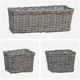  Saksija košarica s pohranom 3 pcs Siva Kubu Ratan - Siva | shoptok.hr