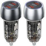WEKOME WP-C54 punjač za auto sa 2-porta 3.1 tip c 60W, sivi Cene