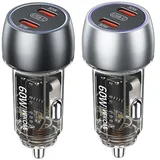 WP-C54 punjač za auto sa 2-porta 3.1 tip c 60W, sivi