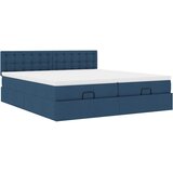  Ottoman krevet s madracima i LED diodama plavi 160x200 cm tkanina | shoptok.hr