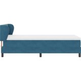Box Spring Krevet s Madracem Tamnoplavi 100x200 cm Baršun | shoptok.hr