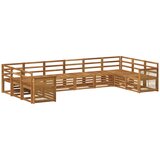 vidaXL Kotna sedežna garnitura 7 pcs Naravna Masiven les akacije, (5000283720) | Shoptok.si