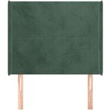  Uzglavlje s ušima tamnozeleno 103x16x118/128 cm baršunasto | shoptok.hr