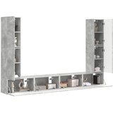  Set TV komoda 8 pcs Betonski sivi Konstruirano drvo | shoptok.hr