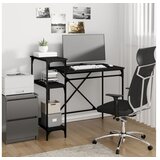  Radni stol s policama crni 105x50x90 cm drvo i željezo | shoptok.hr