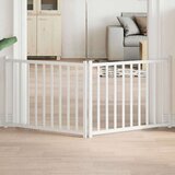 vidaXL Vrata za pse sklopiva 2 panela bijela 160 cm masivna jelovina | shoptok.hr