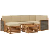 vidaXL Kotna sedežna garnitura z blazino 6 pcs Naravna, (5000270645) | Shoptok.si
