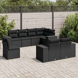  8-dijelni set vrtnih sofa od poliratana s jastucima crni | shoptok.hr