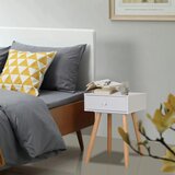  Noćni Ormarići 2 kom Masivna Borovina 40x30x61 cm Bijeli | shoptok.hr