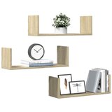 vidaXL Stenska polica 3 kosi sonoma hrast 58x18x18 cm inženirski les Cene