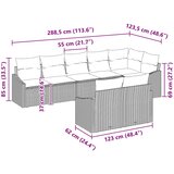  Set sofe s jastukom 8 pcs Svjetlosiva poliratan | shoptok.hr