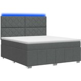  LED okvir za krevet s madracem Tamnosiva 180 x 200 cm Tkanina | shoptok.hr