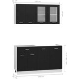  4-dijelni set kuhinjskih ormarića crni od iverice | shoptok.hr