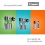 COLORWAY Punjive Baterije AA USB 1200 mAh 1.5V (2 komada) | shoptok.hr