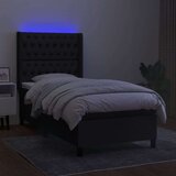  Box spring postelja z vzmetnico LED črna 90x200 cm blago, (20790665) | Shoptok.si