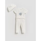 Reserved Pamučni komplet s kapom - krem | shoptok.hr
