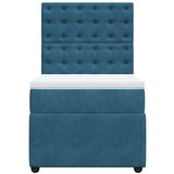 Box spring krevet s madracem plavi 90x200 cm baršunasti | shoptok.hr