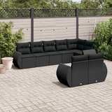  8-dijelni set vrtnih sofa od poliratana s jastucima crni | shoptok.hr