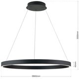  orion- led luster na sajli sa prigušiva kolk LED/80W/230V 2700/3000/4000K prečnik 80 cm crni | Eponuda.com