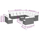  14-dijelni set vrtnih sofa s jastucima poliratan crni | shoptok.hr
