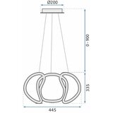Toolight viseća stropna svjetiljka led + daljinski upravljač chrome APP385-CP | shoptok.hr