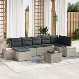  Set Vrtnih Sofa Set od 8 Svjetlosiva Ratan Poliester | shoptok.hr