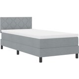  Postelja z vzmetnico z vzmetnico Svetlo siva 100 x 200 cm blago, (5000126811) | Shoptok.si