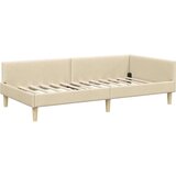 vidaXL Kotna postelja Drugo krema 80 x 200 cm Tkanina in oblikovan les | Shoptok.si