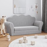 vidaXL Dječji dvosjed na razvlačenje svjetlosivi mekani plišani | shoptok.hr