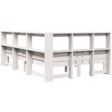  Posteljni okvir brez vzmetnice bela 135x190 cm trdna borovina | Shoptok.si