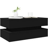 vidaXL Klubska mizica z LED lučkami črna 90x50x40 cm | Shoptok.si