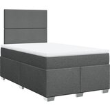 vidaXL Box spring postelja z vzmetnico temno siva 120x190 cm blago, (21308485) Cene