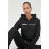 LaBellaMafia Pulover ženska, črna barva, s kapuco