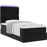 vidaXL Otomanski okvir kreveta s madracima crni 90x190cm baršunasti | shoptok.hr