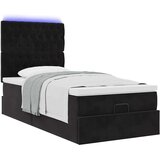 vidaXL Otomanski posteljni okvir z vzmetnicami črn 90x190cm žamet | Shoptok.si